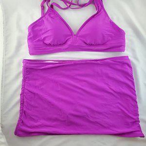 Women's Pink Skirt Style Bikini Set - M/S